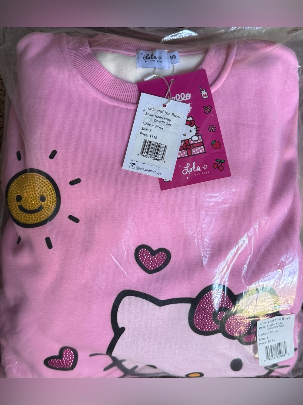 NWT Lola + The Boys Hello Kitty Doodle Set - Teen/Women Sz. S - Picture 3 of 13